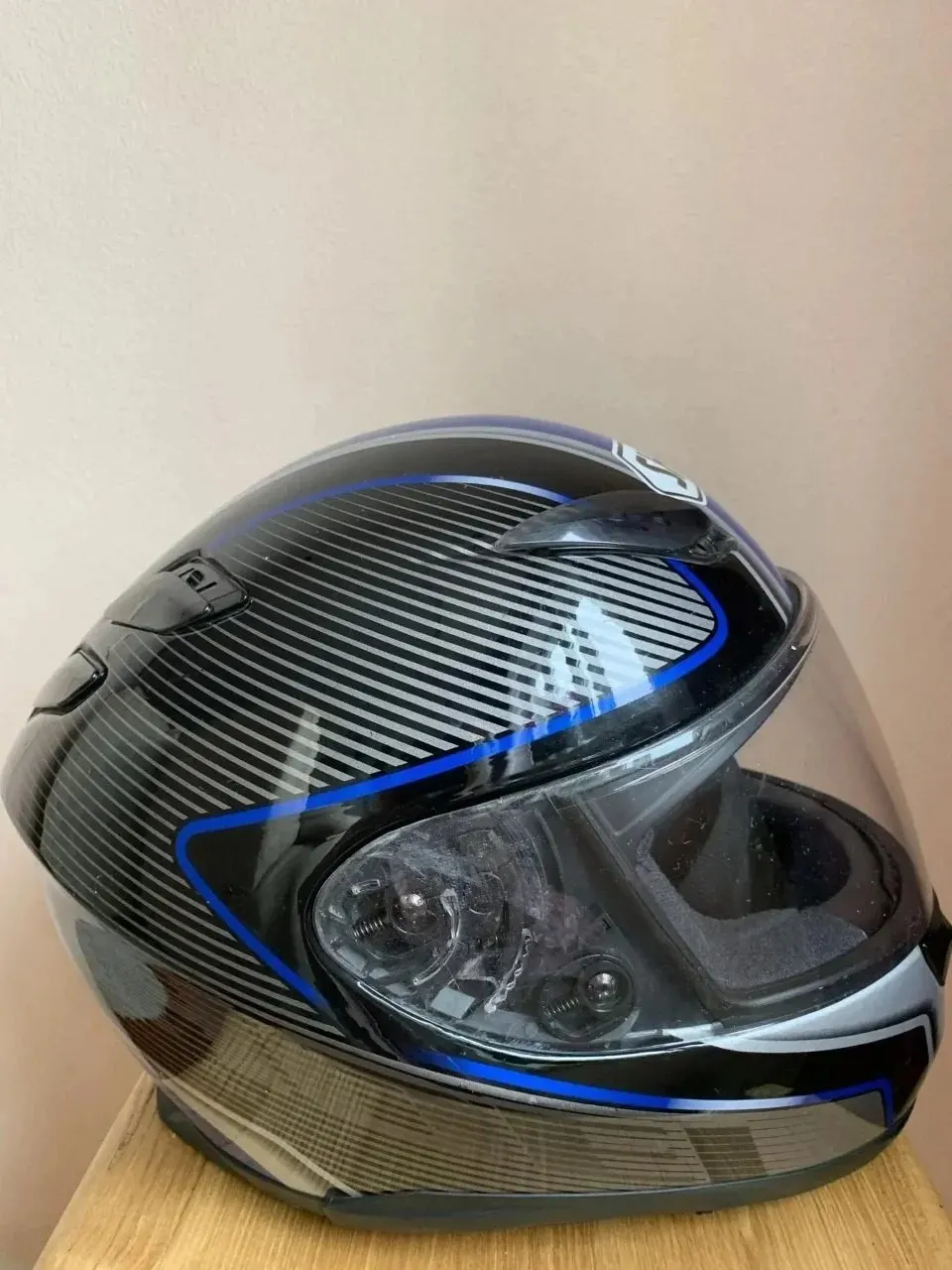 Shoei мотошлем размер M синий/черный, Full Face Motorcycle Helmet б/у, лот FP-1