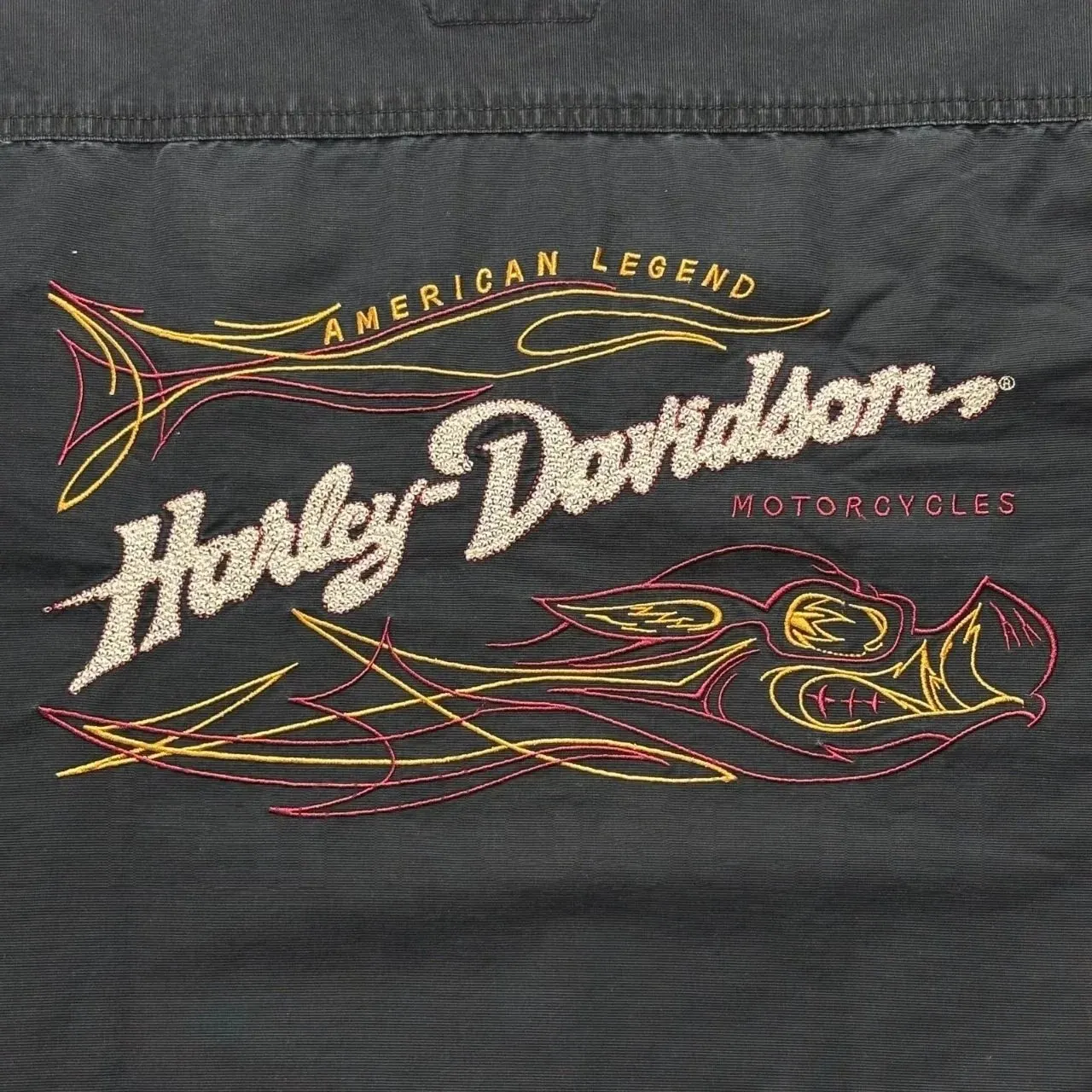 Рубашка Harley Davidson HOG вышивка чёрная XL винтаж б/у, лот FP-4